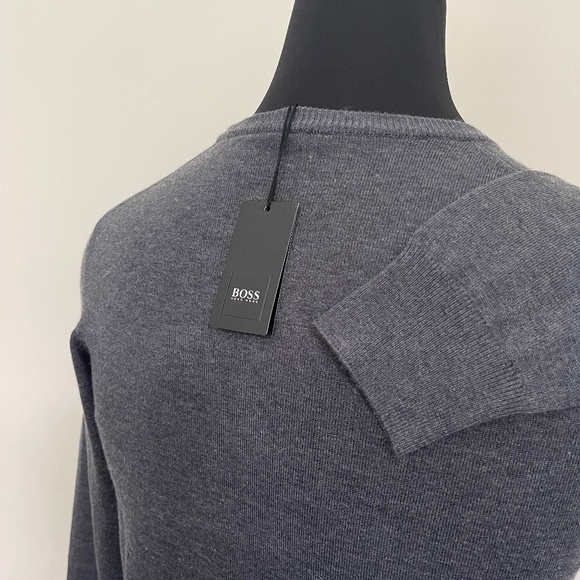 New Hugo Boss Crewneck Grayl Wool Sweater S size - Picture 4 of 7